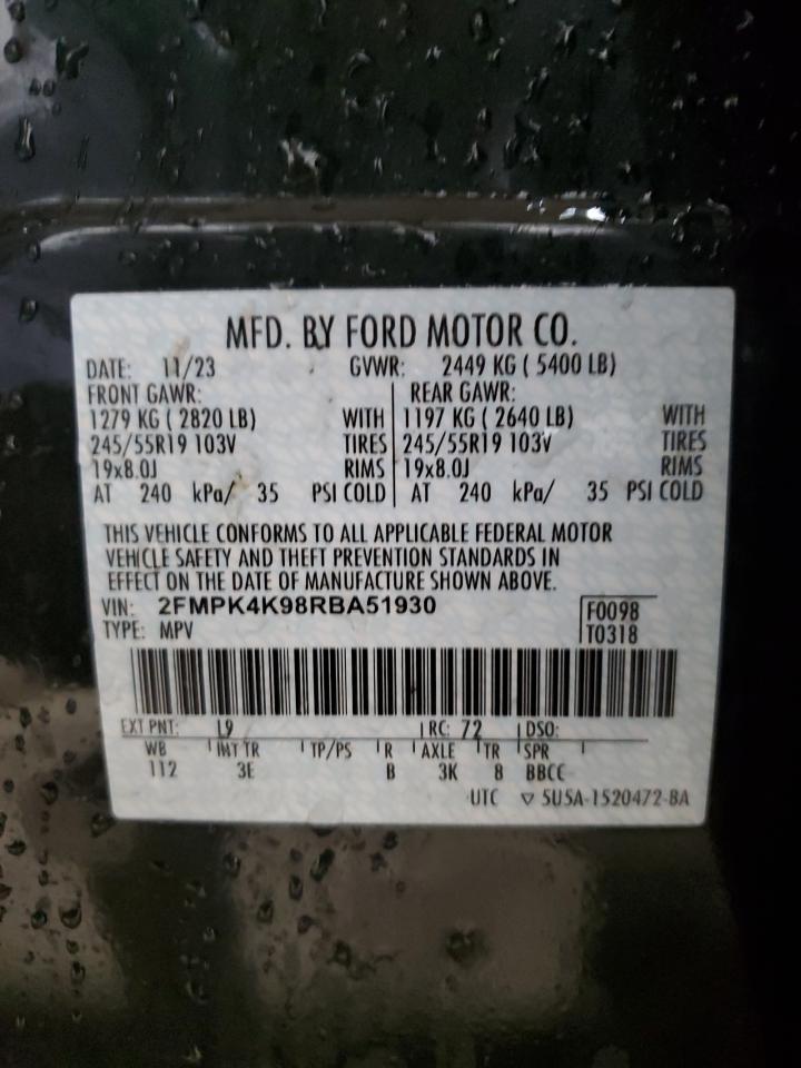 VIN 2FMPK4K98RBA51930 2024 FORD EDGE no.13