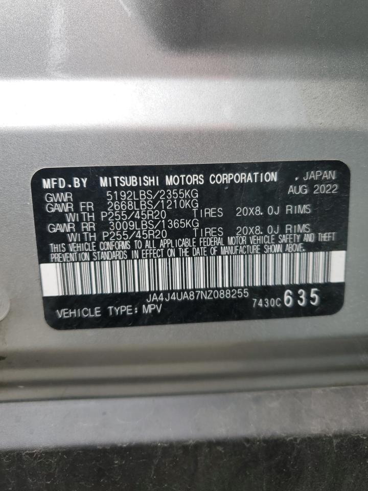 2022 Mitsubishi Outlander Se VIN: JA4J4UA87NZ088255 Lot: 87334234