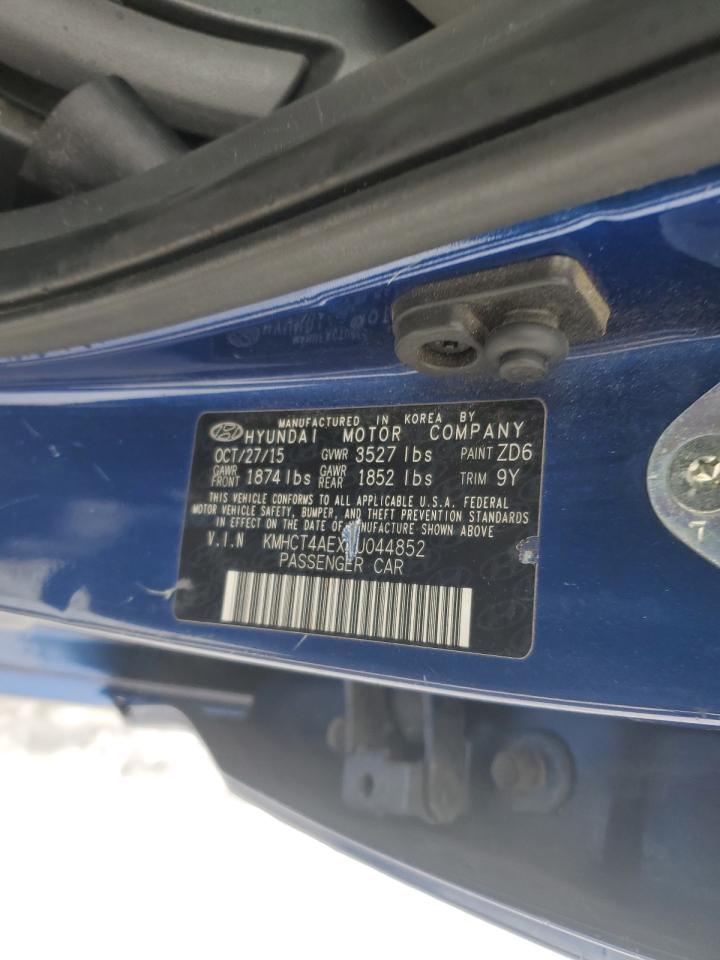 2016 Hyundai Accent Se VIN: KMHCT4AEXGU044852 Lot: 89067695