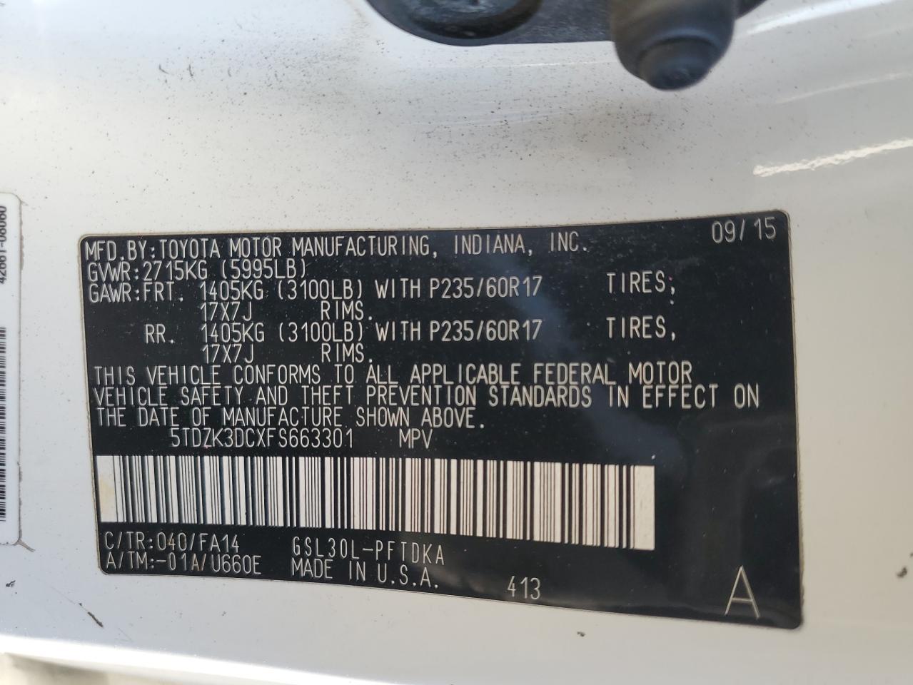 2015 Toyota Sienna - Image 13