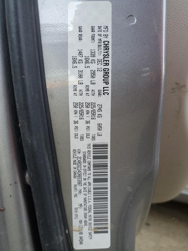 VIN 2C4RDGCG4DR653987 2013 DODGE CARAVAN no.13