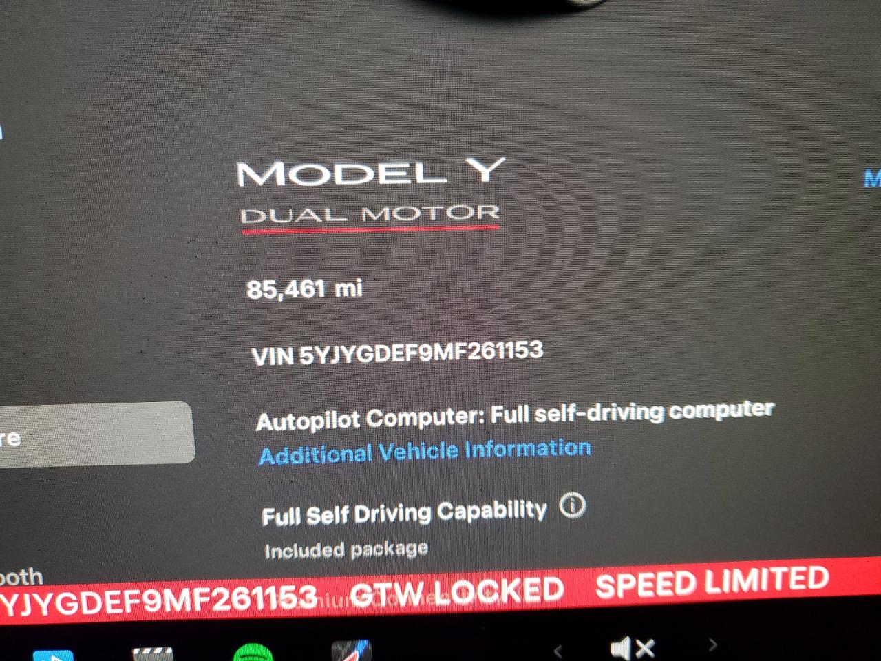 2021 Tesla Model Y VIN: 5YJYGDEF9MF261153 Lot: 86835424