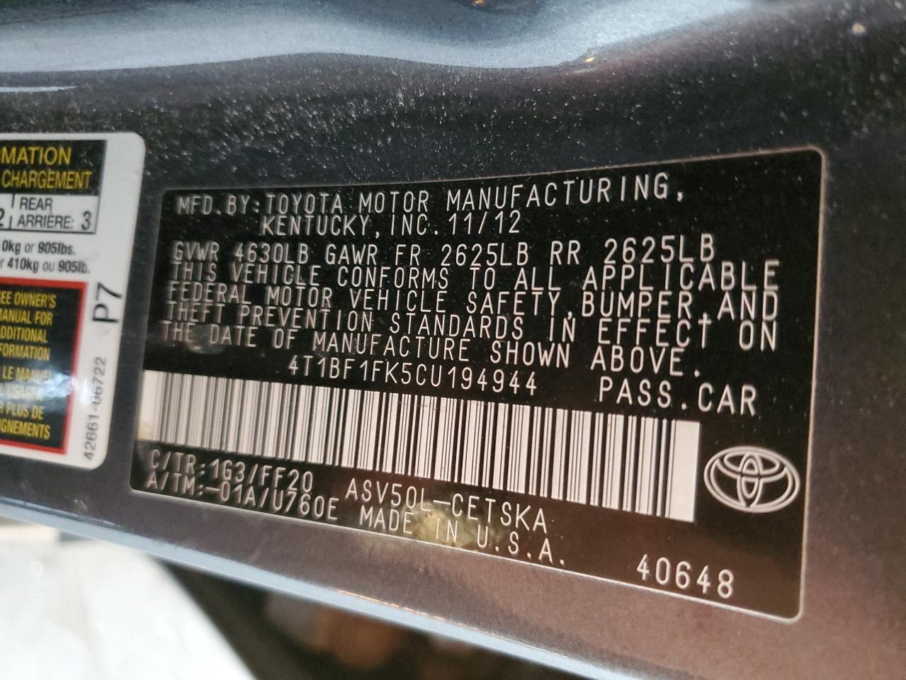 2012 Toyota Camry - Image 13