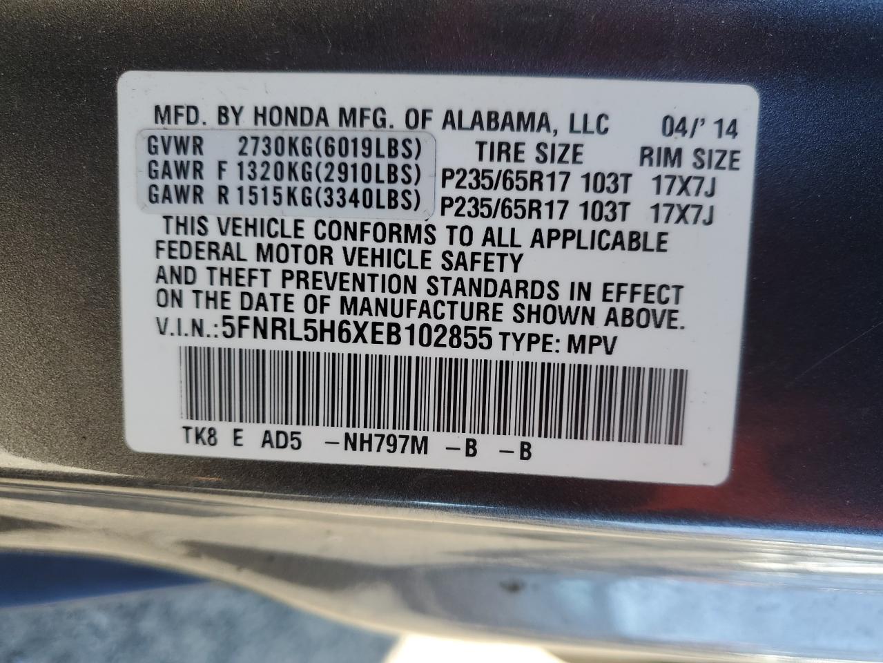 2014 Honda Odyssey - Image 16