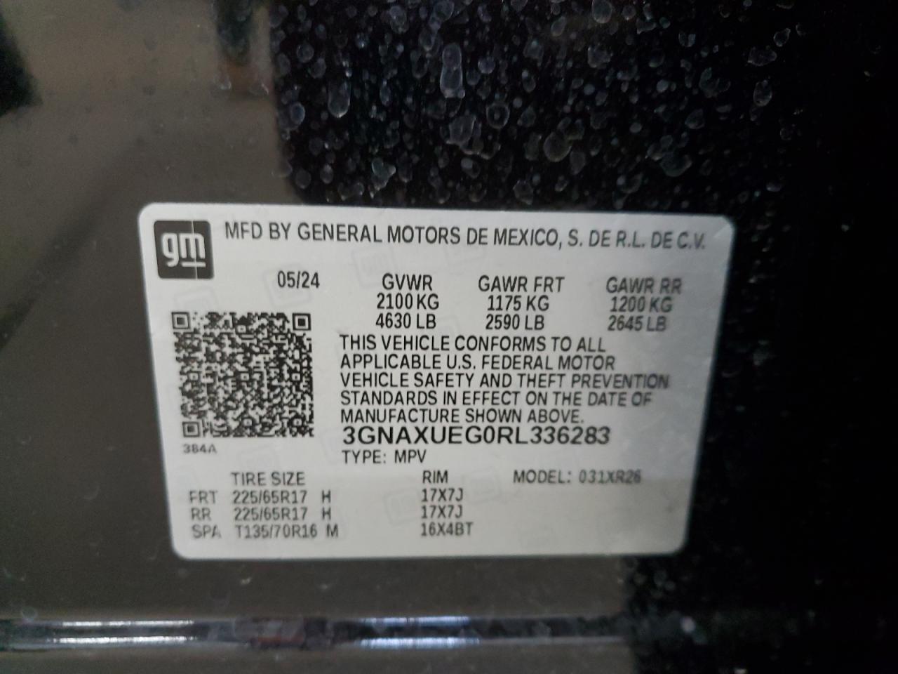 VIN 3GNAXUEG0RL336283 2024 CHEVROLET EQUINOX no.13