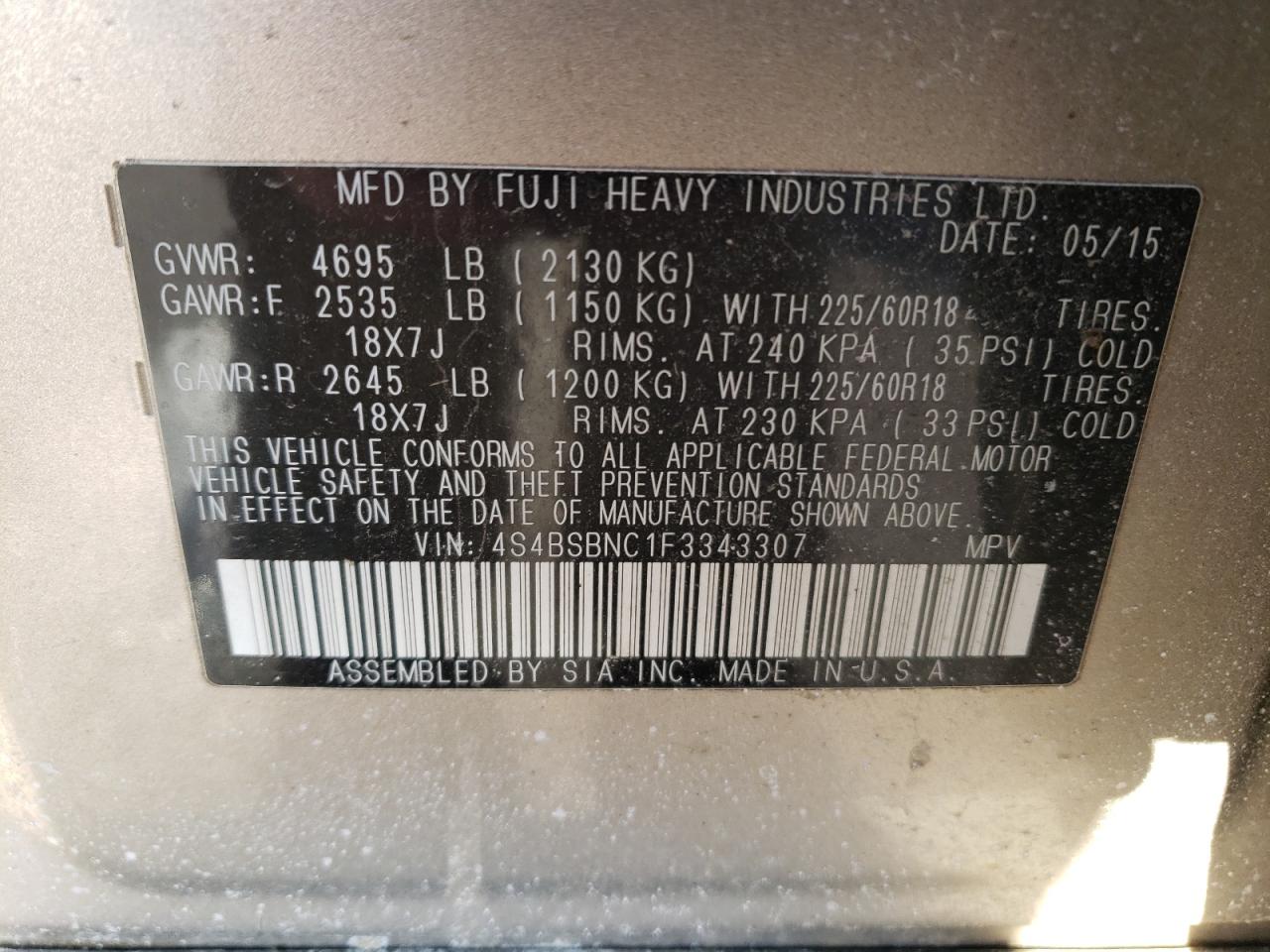 2015 Subaru Outback - Image 15