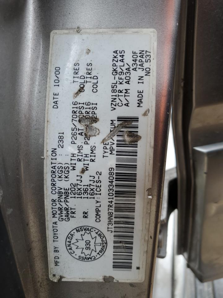 2001 Toyota 4Runner Limited VIN: JT3HN87R410334089 Lot: 41835795