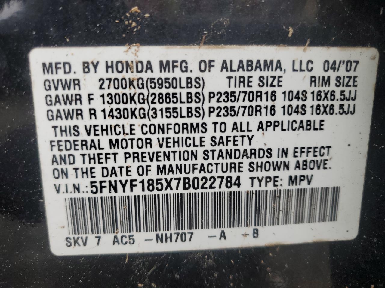 2007 Honda Pilot - Image 14