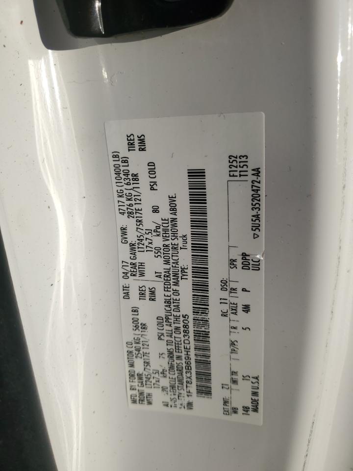 2017 Ford F350 Super Duty VIN: 1FT8X3B69HED38805 Lot: 41988235