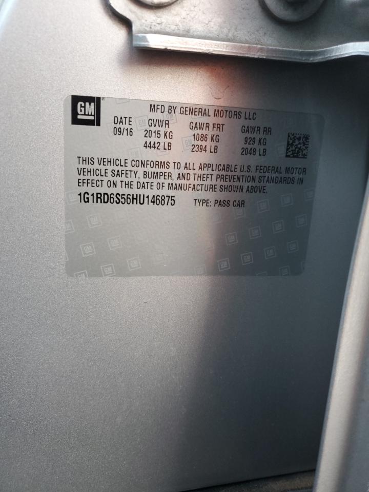 2017 Chevrolet Volt Premier VIN: 1G1RD6S56HU146875 Lot: 87408994