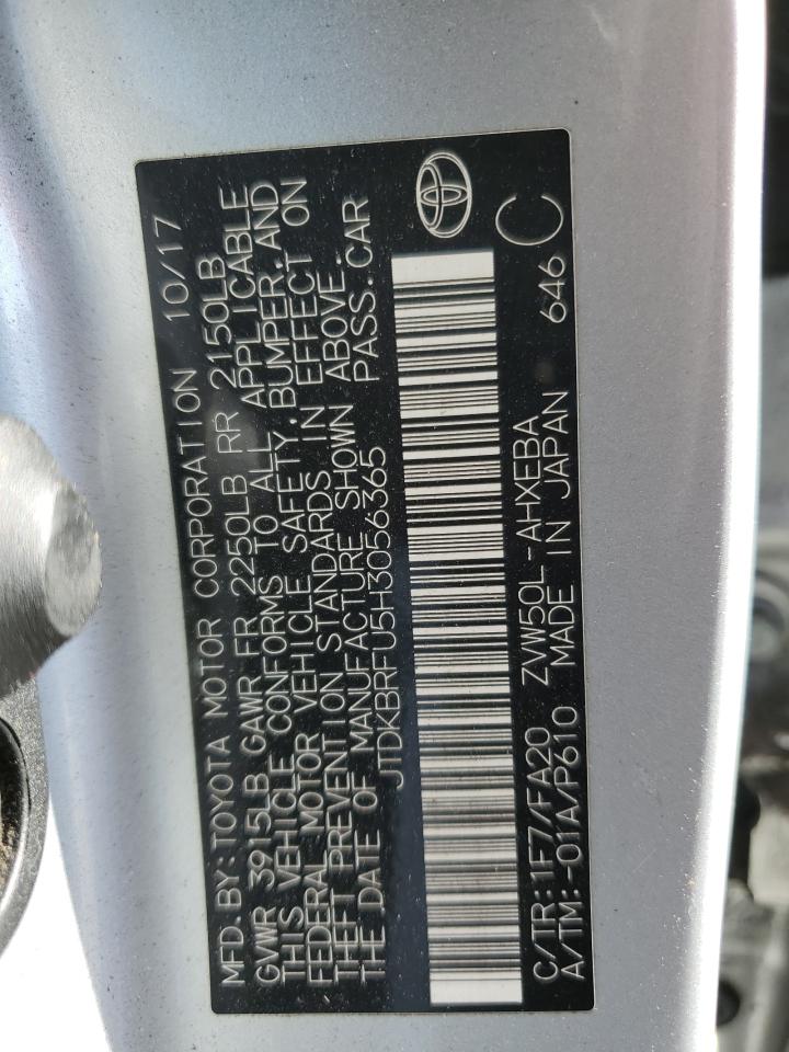 VIN JTDKBRFU5H3056365 2017 TOYOTA PRIUS no.12