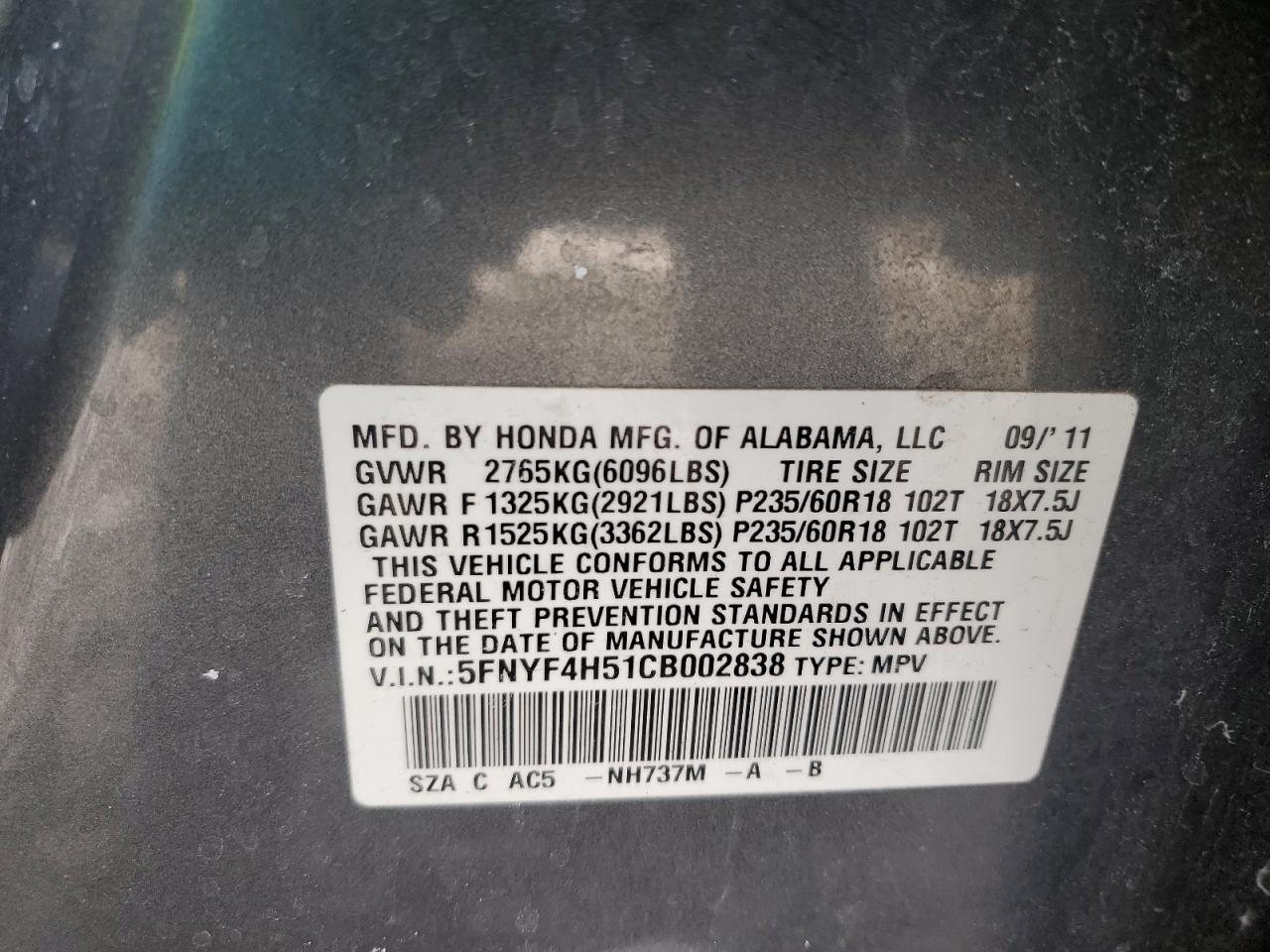 2012 Honda Pilot - Image 13