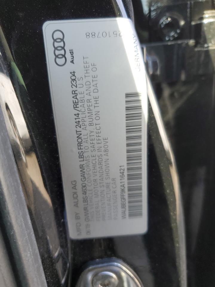 VIN WAUBEGFF9KA116421 2019 AUDI A3 no.12