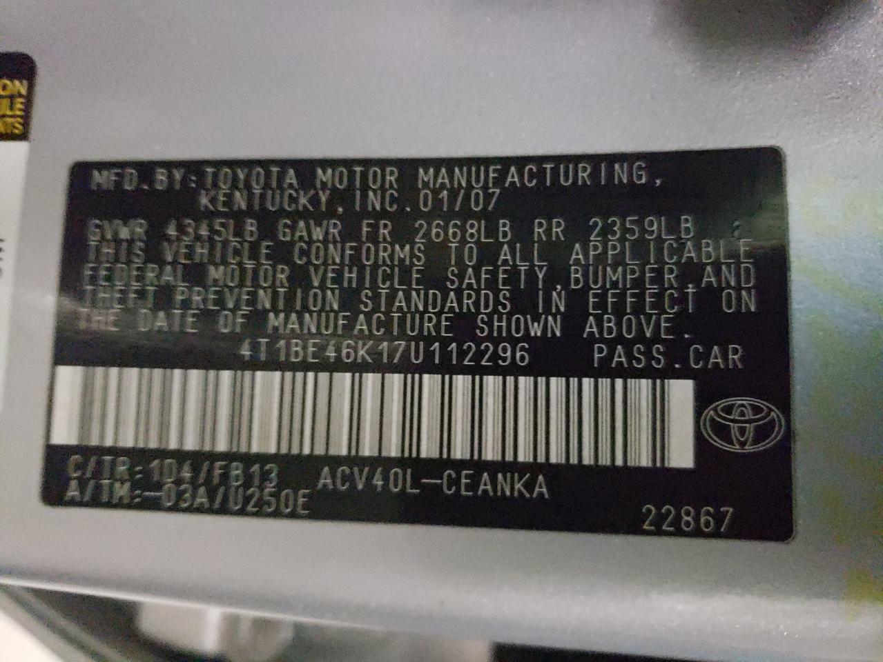 2007 Toyota Camry - Image 14