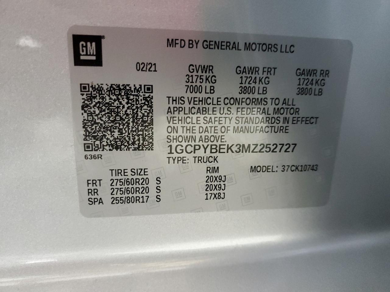 2021 Chevrolet Silverado K1500 Custom VIN: 1GCPYBEK3MZ252727 Lot: 42752895