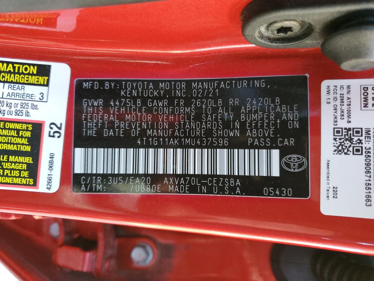 2021 Toyota Camry - Image 13