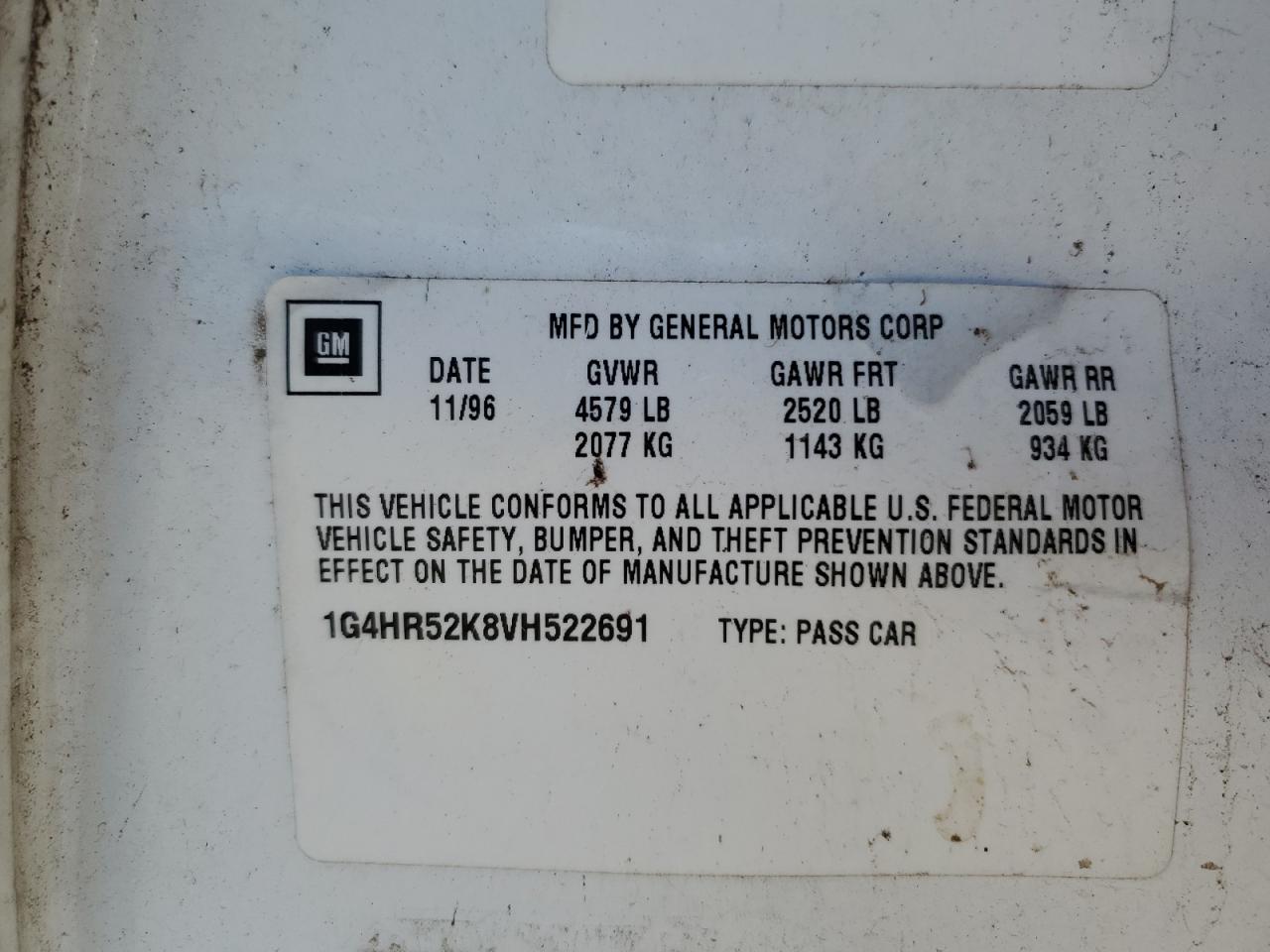 1997 Buick Lesabre Limited VIN: 1G4HR52K8VH522691 Lot: 88686515