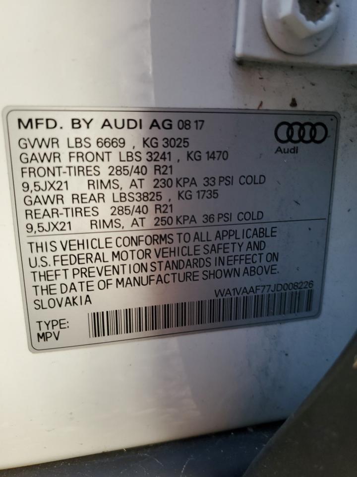 VIN WA1VAAF77JD008226 2018 AUDI Q7 no.14