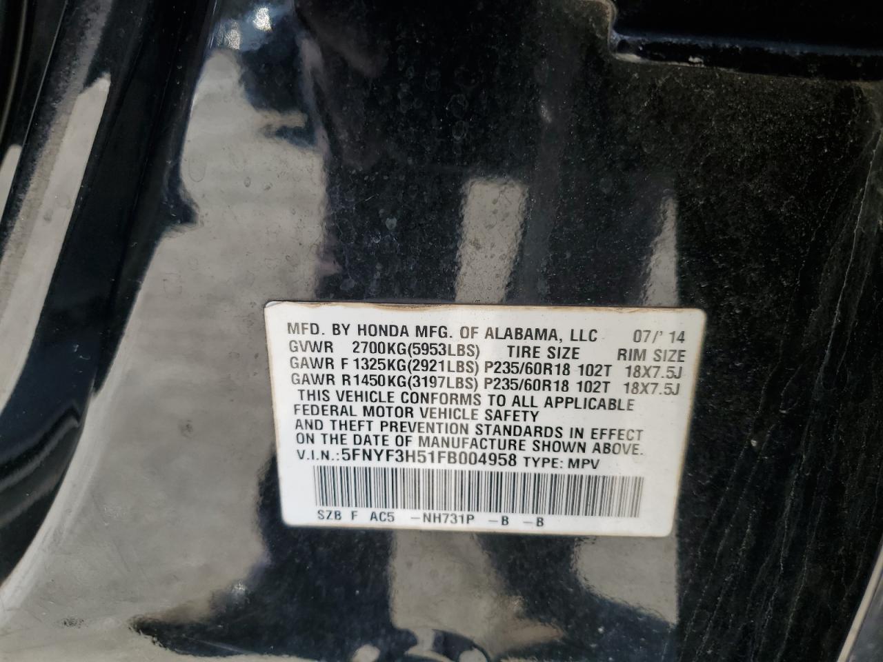 2015 Honda Pilot - Image 14