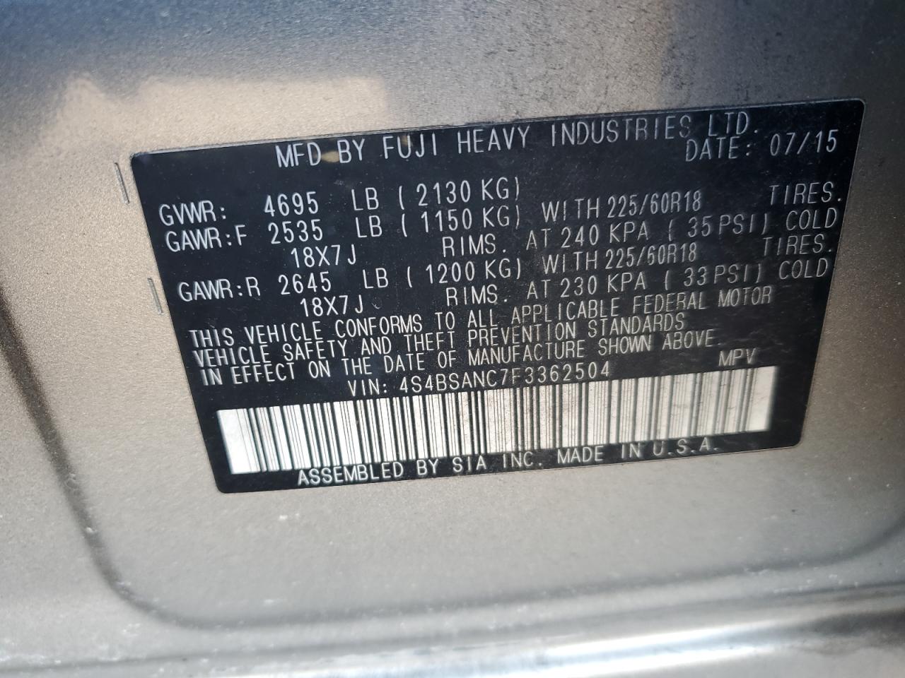 2015 Subaru Outback - Image 12