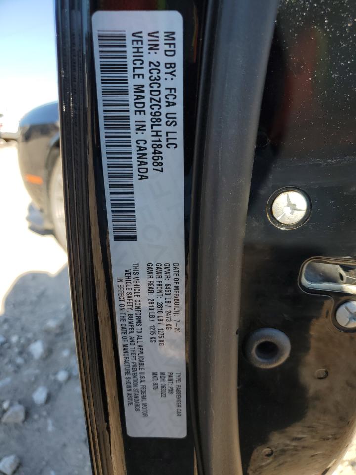 2020 Dodge Challenger Srt Hellcat VIN: 2C3CDZC98LH184687 Lot: 87717455