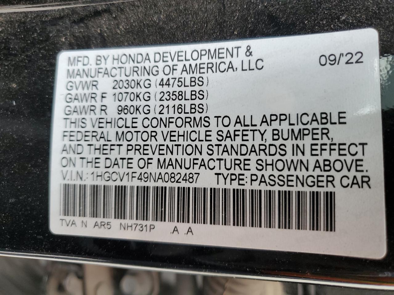 2022 Honda Accord - Image 12