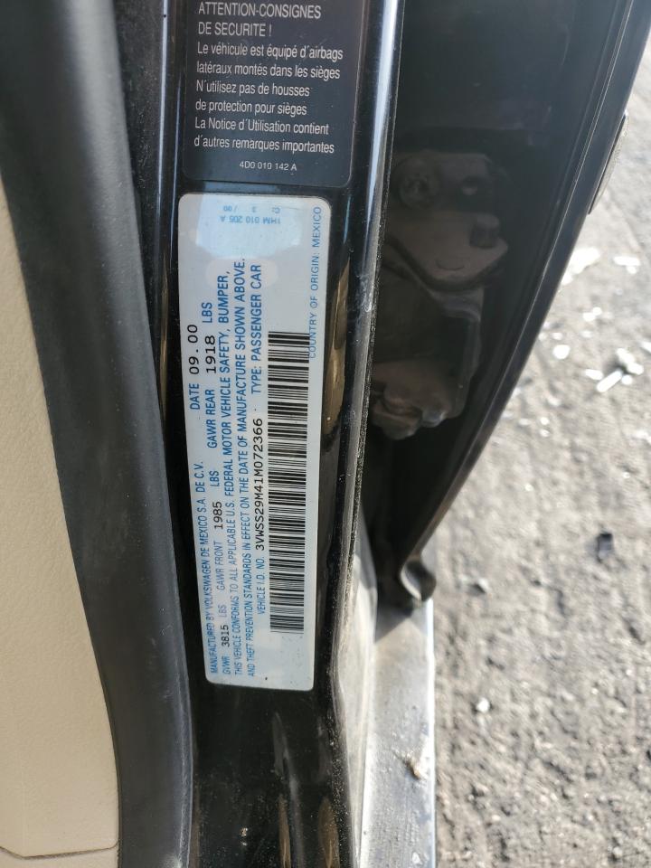 2001 Volkswagen Jetta Gls VIN: 3VWSS29M41M072366 Lot: 42646065