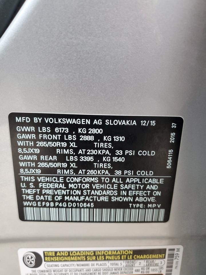 2016 Volkswagen Touareg - Image 12