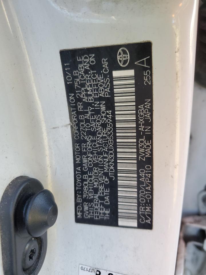 2013 Toyota Prius VIN: JTDKN3DUXB5335944 Lot: 88715355