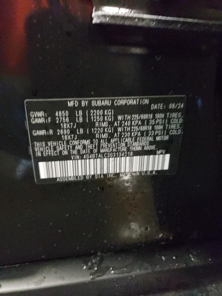 2025 Subaru Outback Onyx Edition VIN: 4S4BTALC3S3134218 Lot: 87712865