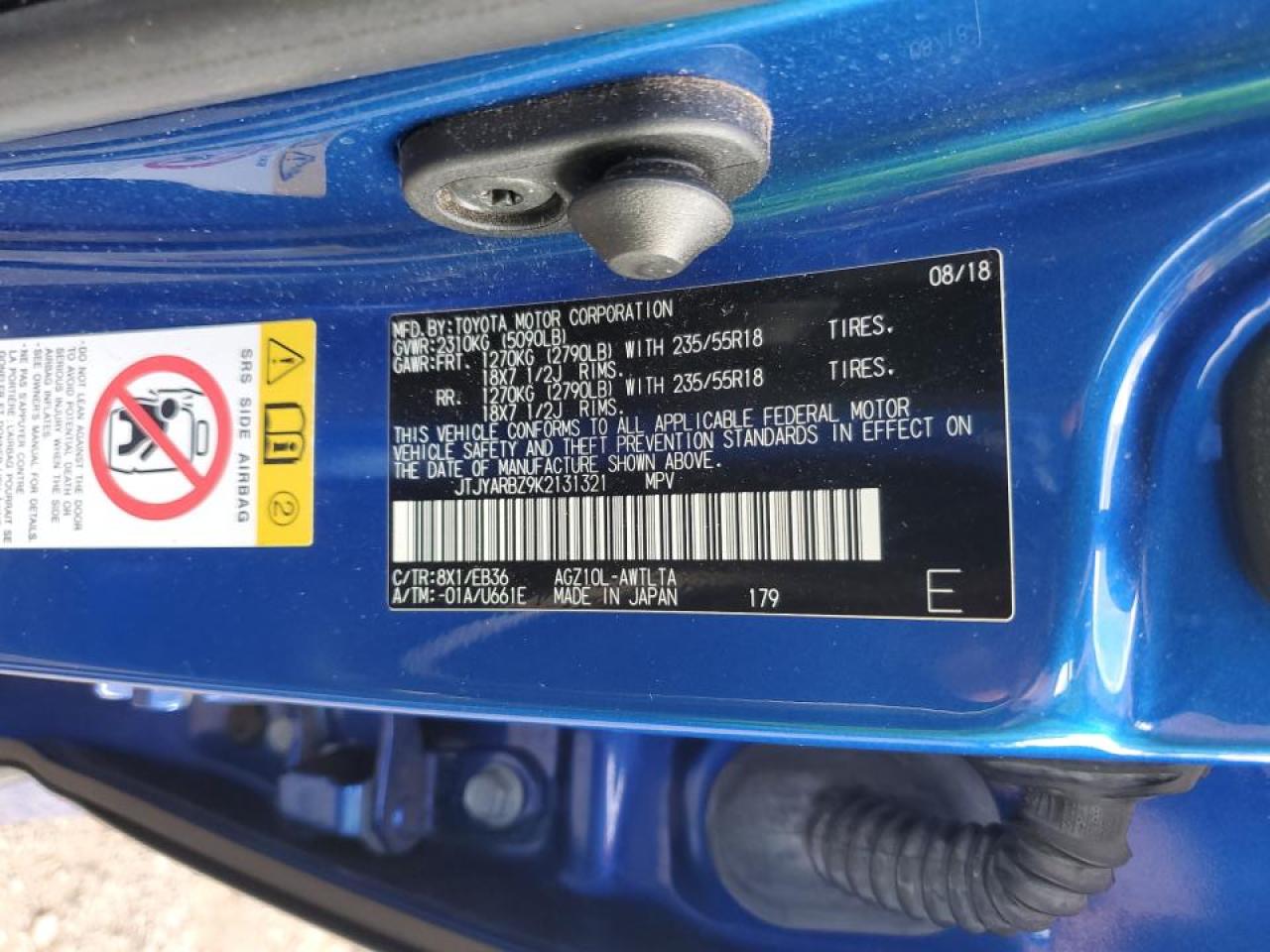 2019 Lexus Nx 300 Base VIN: JTJYARBZ9K2131321 Lot: 89408865
