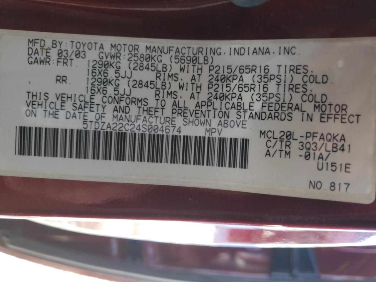 2004 Toyota Sienna - Image 16