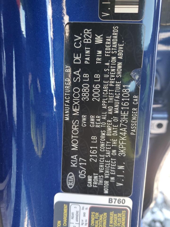 2017 Kia Forte Lx VIN: 3KPFK4A73HE161081 Lot: 42196165