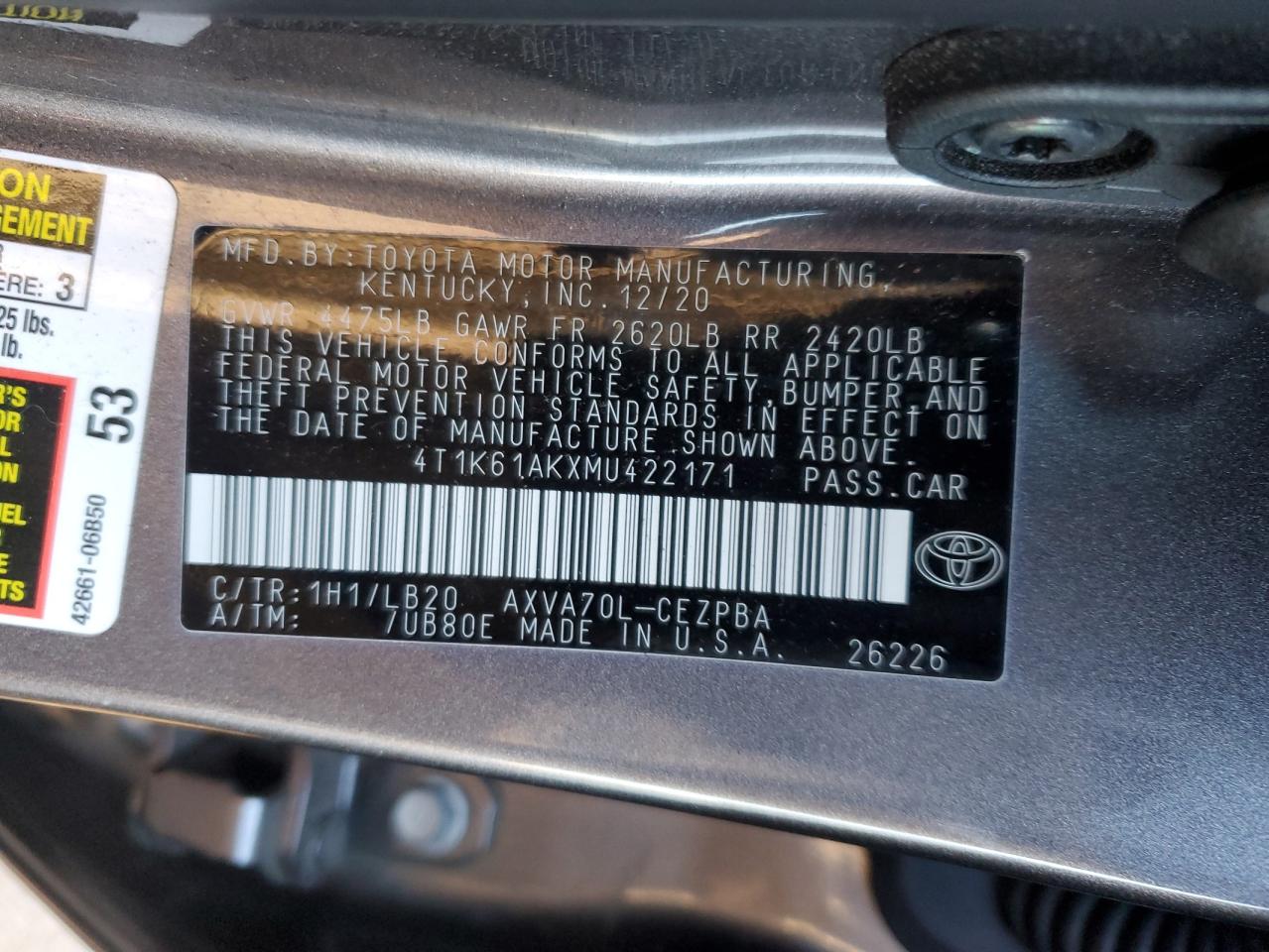 2021 Toyota Camry - Image 12