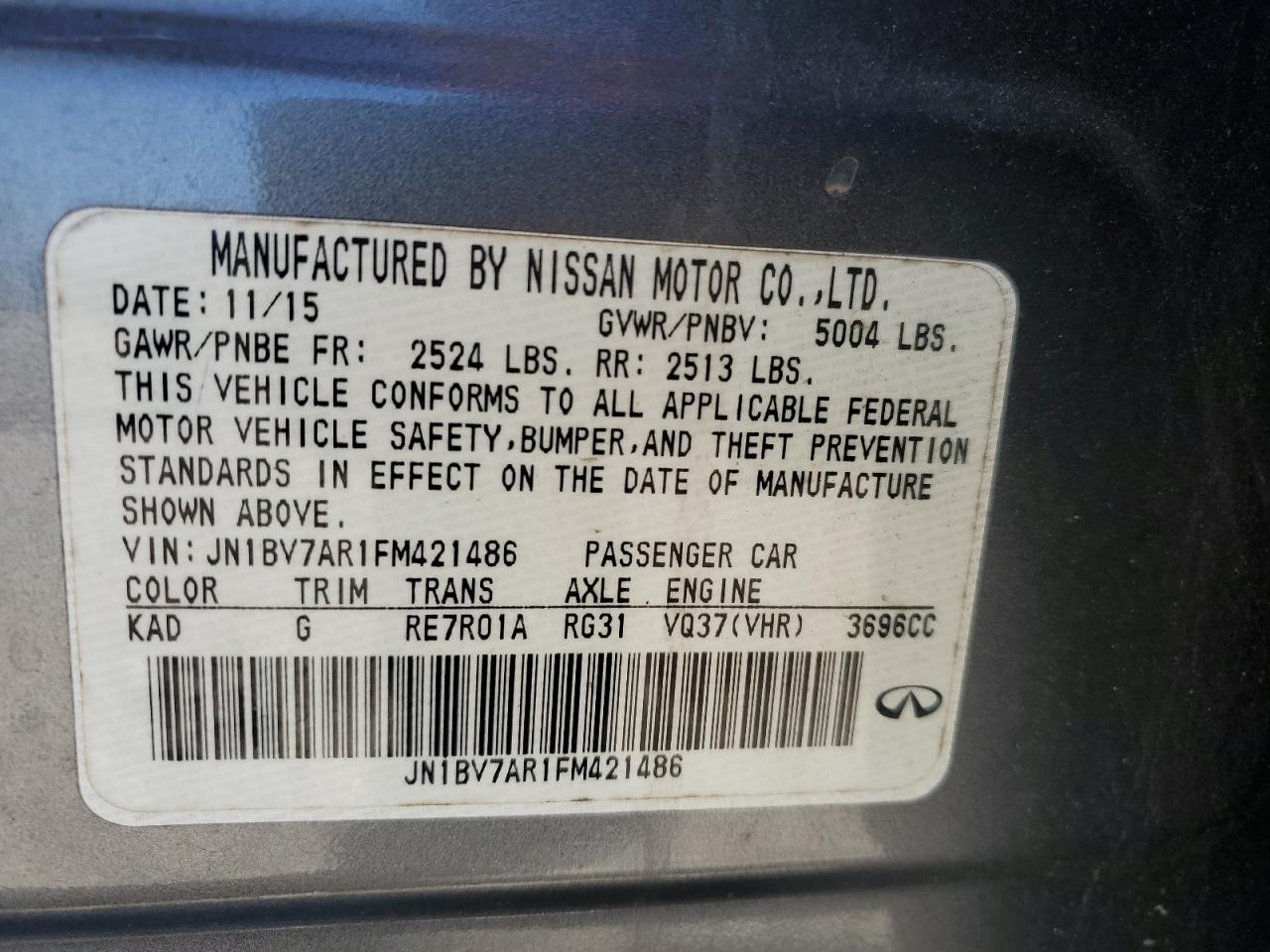 2015 Infiniti Q50 - Image 14