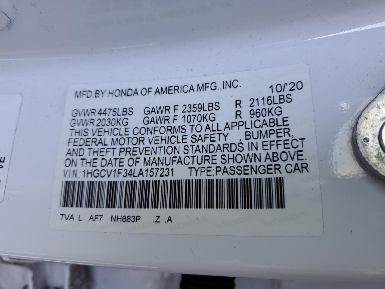 2020 Honda Accord - Image 14