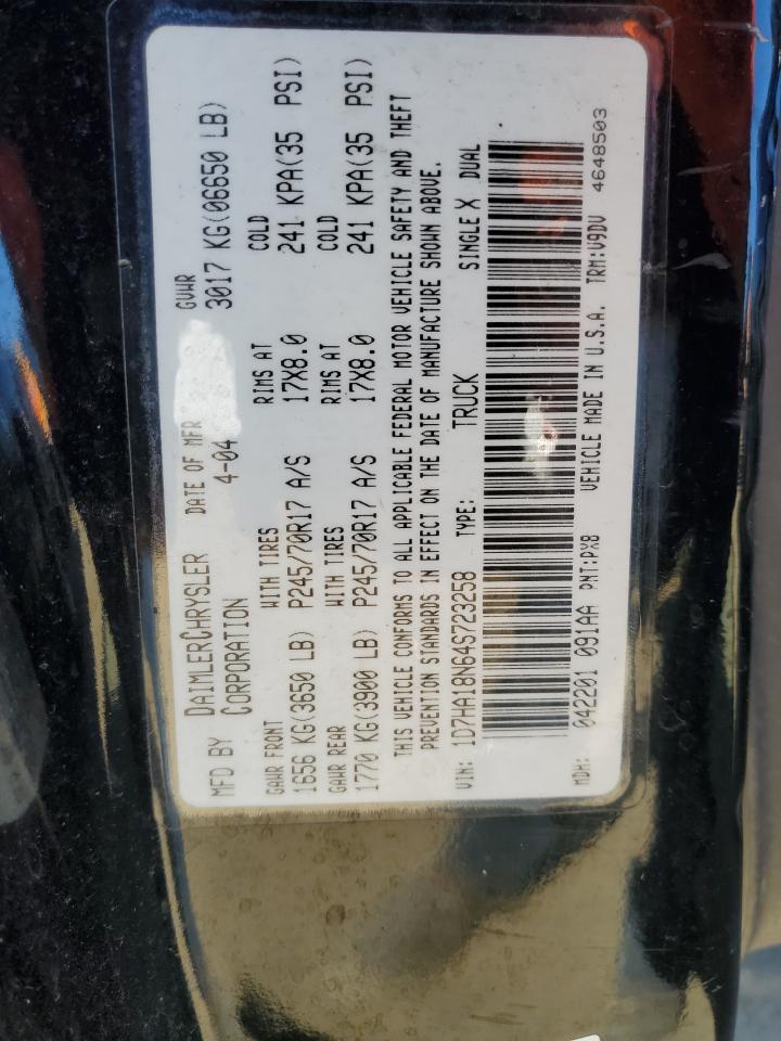 2004 Dodge Ram 1500 St VIN: 1D7HA18N64S723258 Lot: 89135275