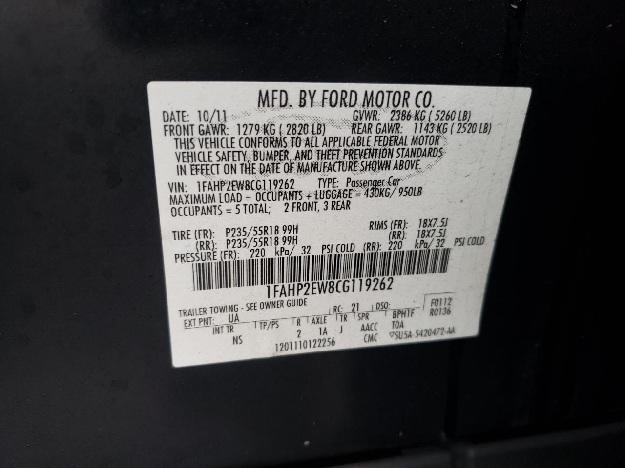 2012 Ford Taurus - Image 12