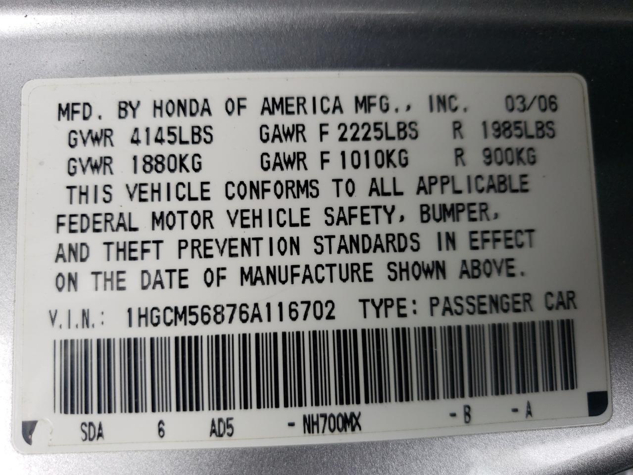 2006 Honda Accord - Image 12