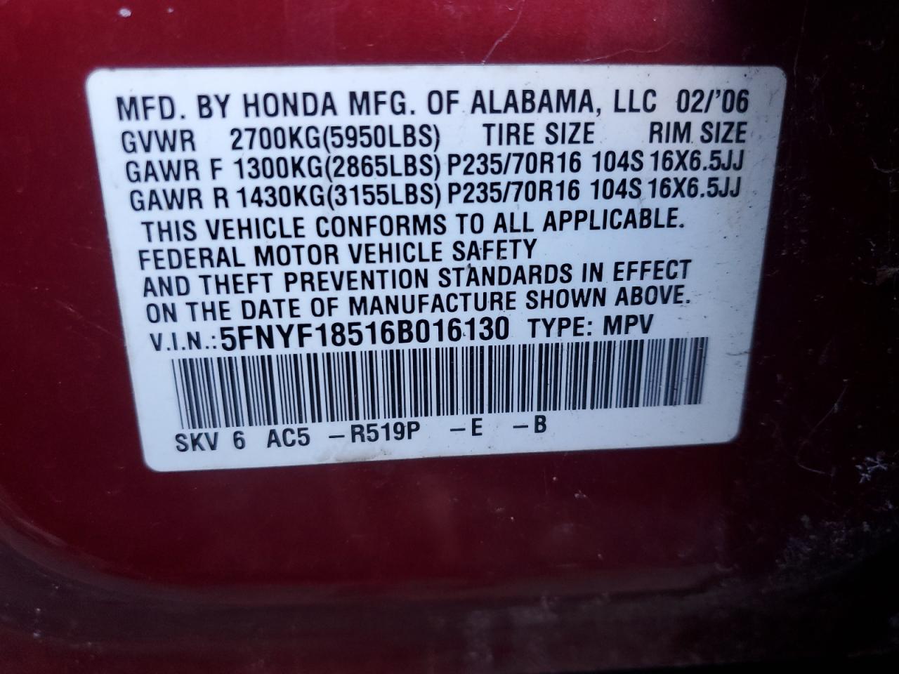 2006 Honda Pilot - Image 15