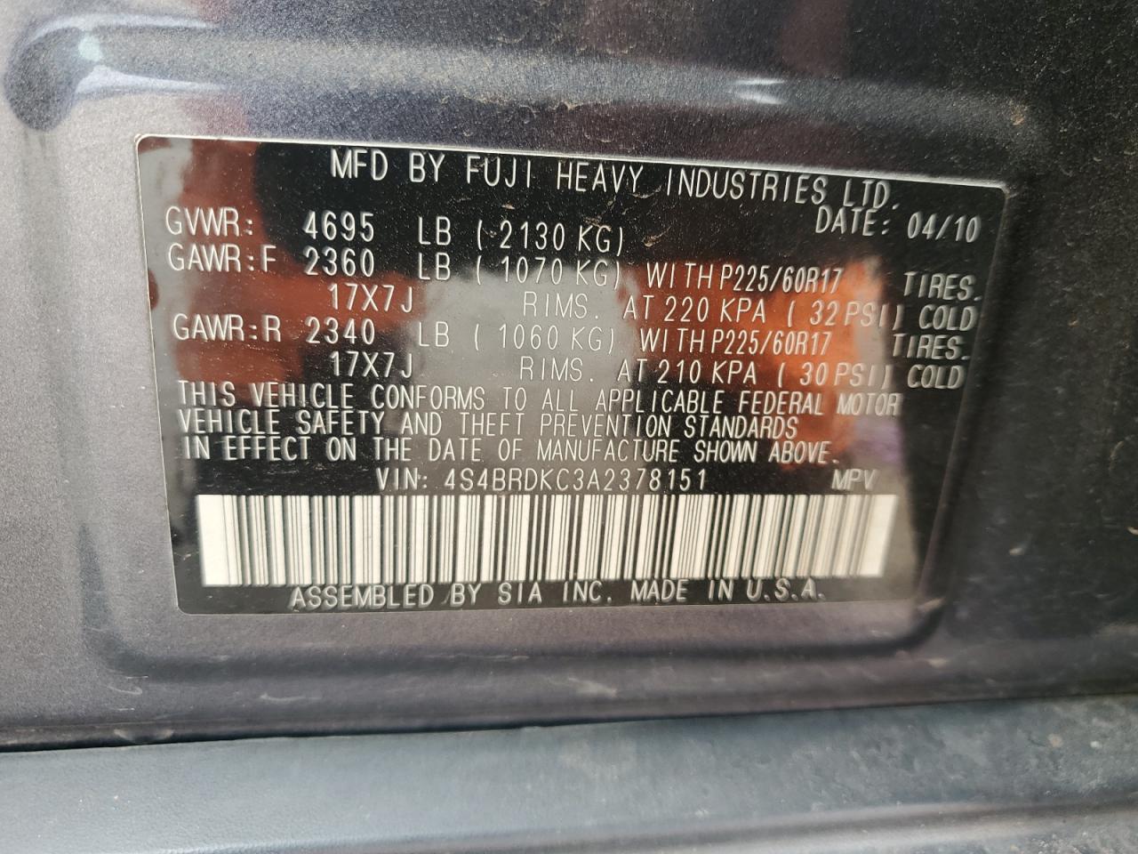2010 Subaru Outback - Image 13