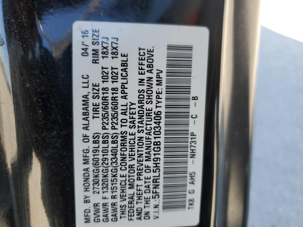 2016 Honda Odyssey - Image 15