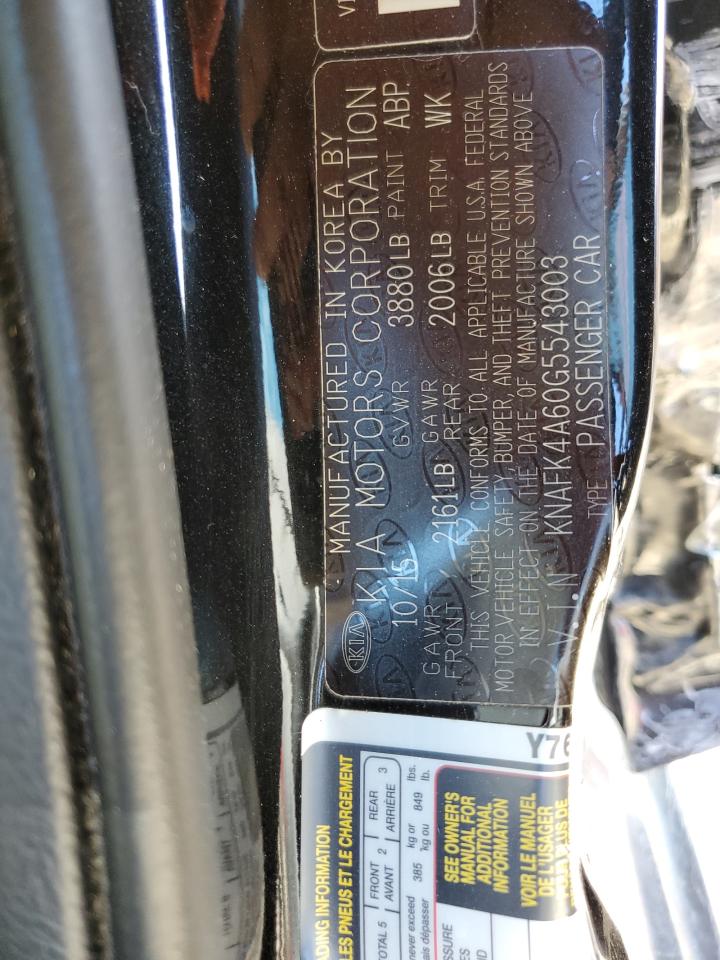 KNAFK4A60G5543003 2016 KIA FORTE - Image 12