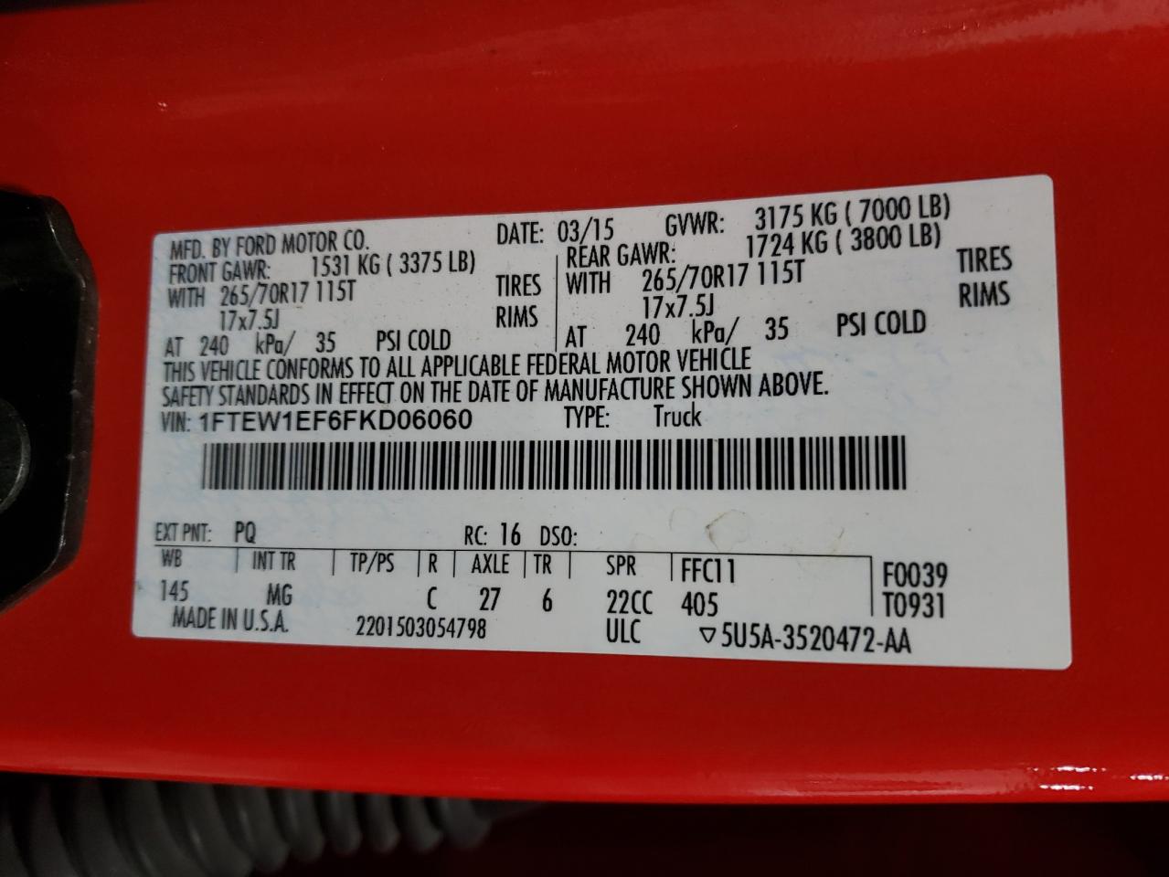 1FTEW1EF6FKD06060 2015 FORD F-150 - Image 12