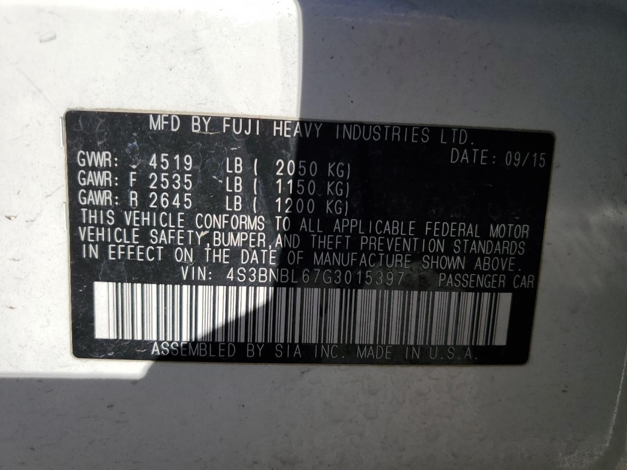 2016 Subaru Legacy - Image 14