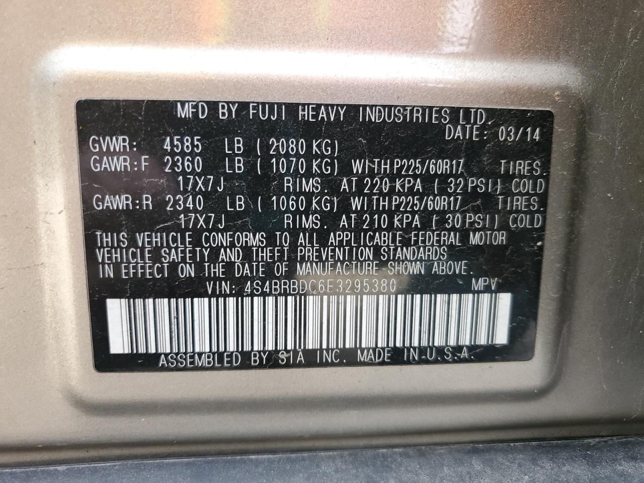 2014 Subaru Outback - Image 13