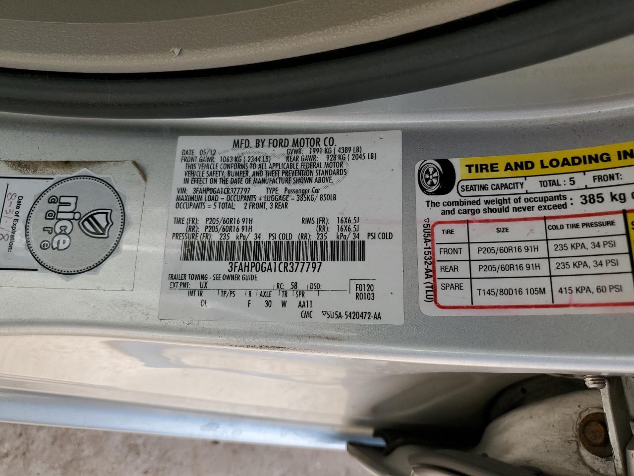2012 Ford Fusion - Image 12