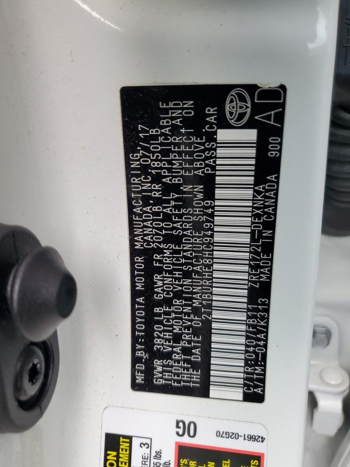 2017 Toyota Corolla L VIN: 949749 Lot: 42840415