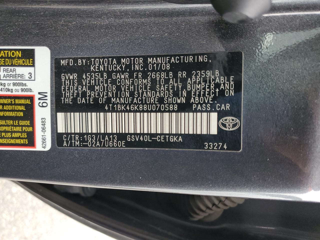 2008 Toyota Camry - Image 12