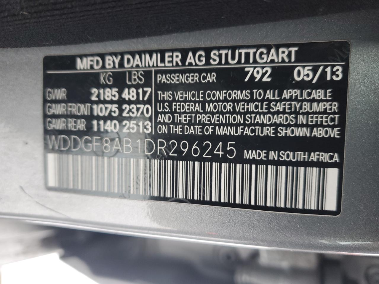 VIN WDDGF8AB1DR296245 2013 MERCEDES-BENZ C-CLASS no.12